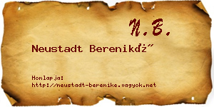Neustadt Bereniké névjegykártya